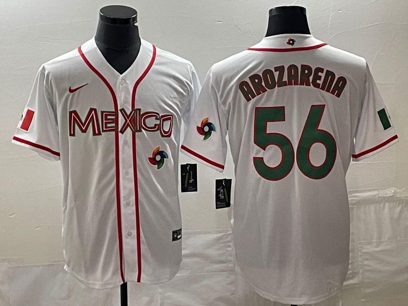 Men 2023 World Cub Mexico #56 Arozarena White green Nike MLB Jersey 13->more jerseys->MLB Jersey